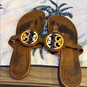 Tory Burch Brown and Yellow Sandals 9.5